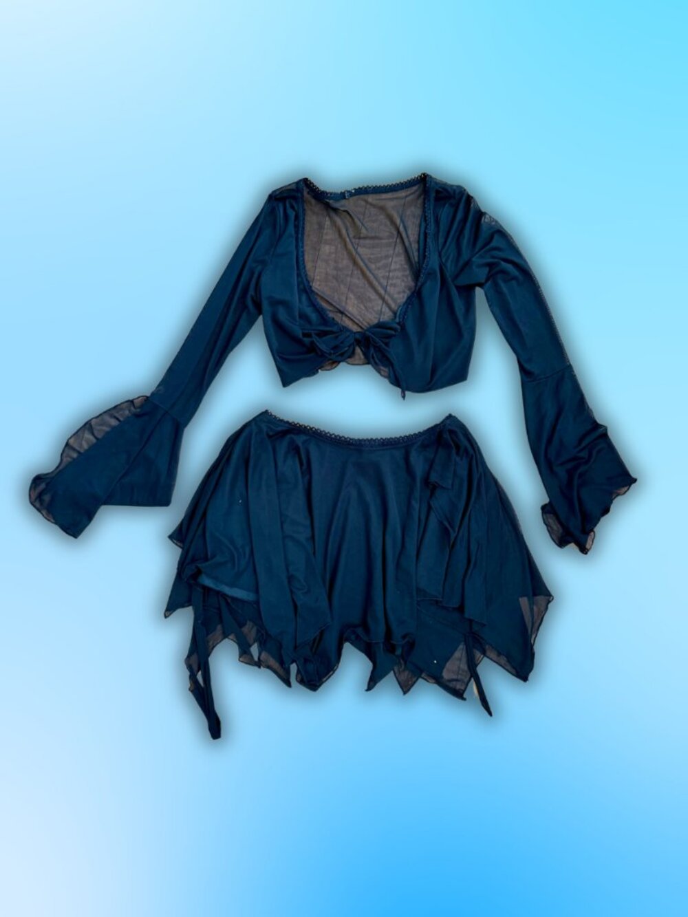 [DOLLS KILL] Black Spell Catcher Skirt Set